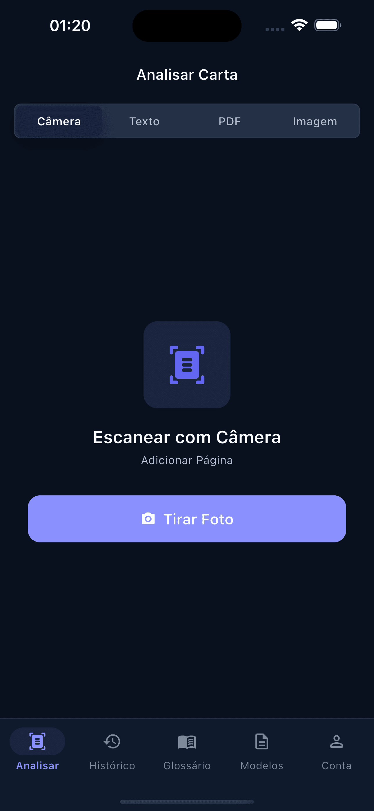 BriefBot analyze screen