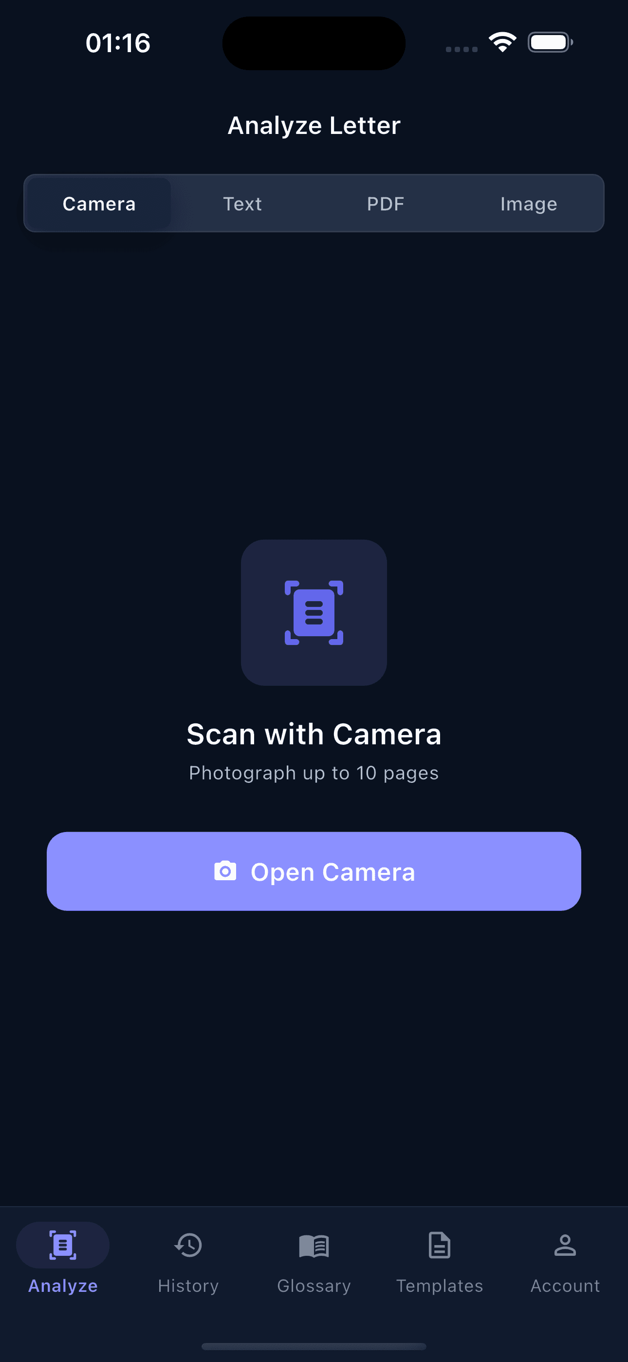 BriefBot analyze screen