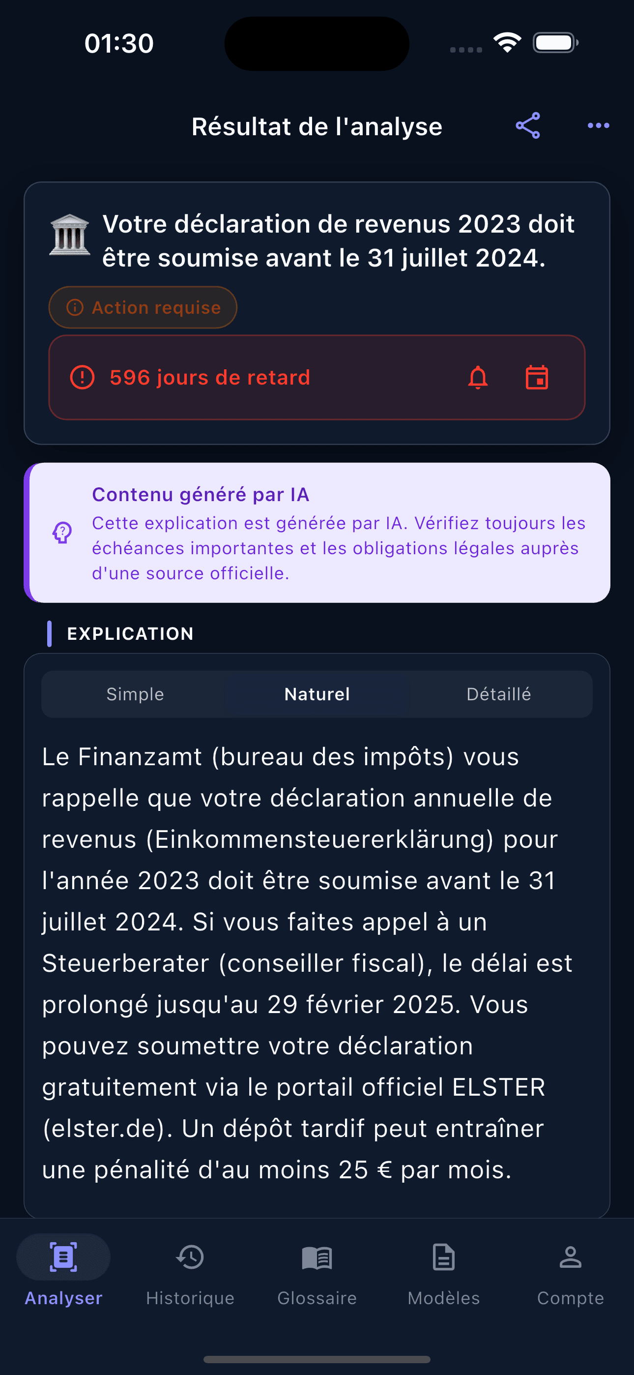 Explication IA instantanée
